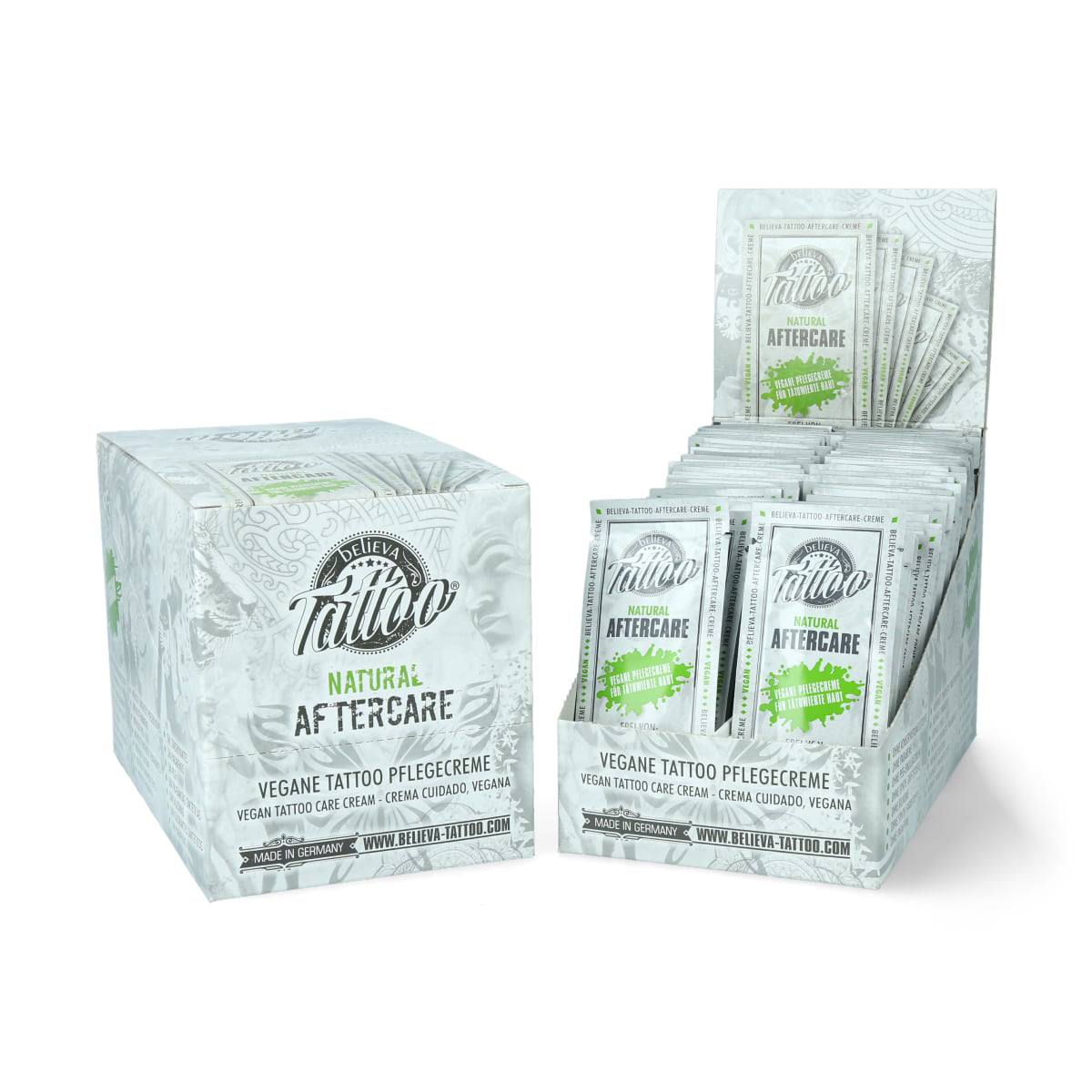 Believa Tattoo Pflegecreme Sachets - 100 x 5 ml Display